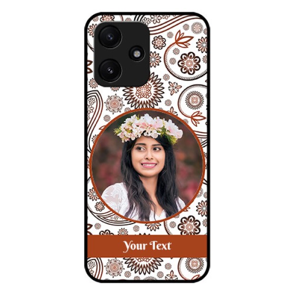 Xiaomi Redmi 12 5G Custom Glass Mobile Case - Abstract Flower Design Xiaomi Redmi 12 5G Custom Glass Mobile Case - Abstract Flower Design