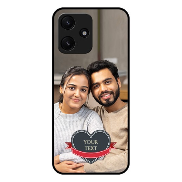 Xiaomi Redmi 12 5G Custom Glass Phone Case - Just Married Couple Design Xiaomi Redmi 12 5G Custom Glass Phone Case - Just Married Couple Design
