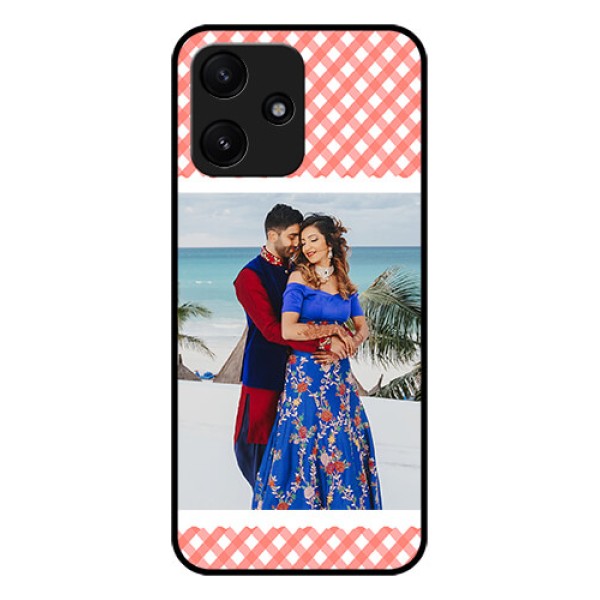Xiaomi Redmi 12 5G Personalized Glass Phone Case - Pink Pattern Design