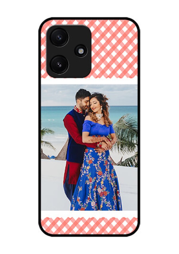 Xiaomi Redmi 12 5G Personalized Glass Phone Case - Pink Pattern Design