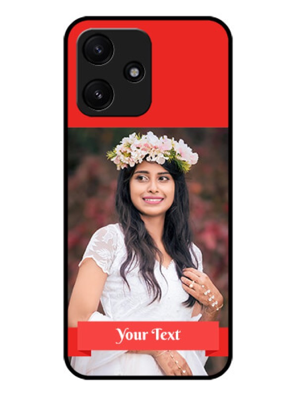 Custom Xiaomi Redmi 12 5G Custom Glass Phone Case - Simple Red Color Design