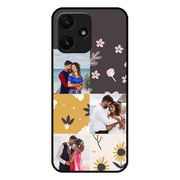 Xiaomi Redmi 12 5G Photo Printing on Glass Case - 3 Images with Floral Design Xiaomi Redmi 12 5G Photo Printing on Glass Case - 3 Images with Floral Design