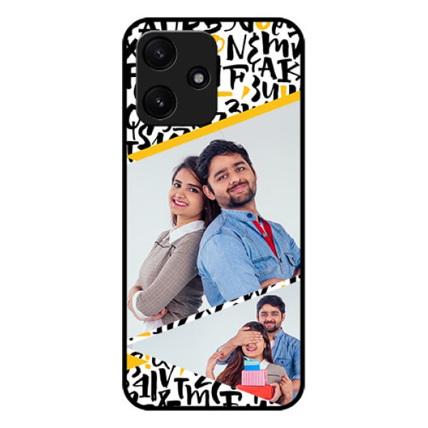 Xiaomi Redmi 12 5G Custom Glass Mobile Case - Letters Pattern Design