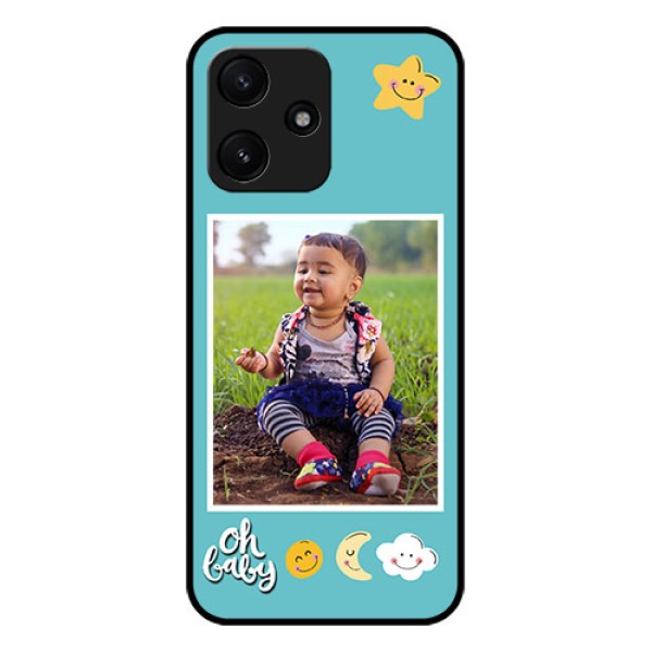 Xiaomi Redmi 12 5G Personalized Glass Phone Case - Smiley Kids Stars Design Xiaomi Redmi 12 5G Personalized Glass Phone Case - Smiley Kids Stars Design