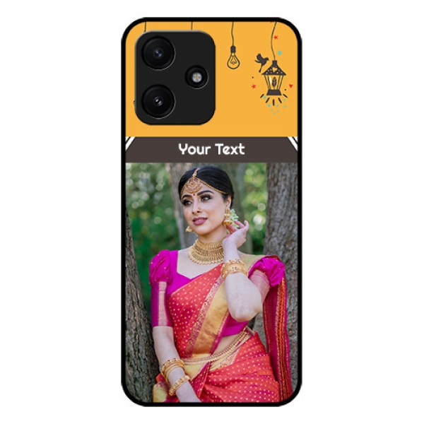 Xiaomi Redmi 12 5G Custom Glass Mobile Case - with Family Picture and Icons Xiaomi Redmi 12 5G Custom Glass Mobile Case - with Family Picture and Icons