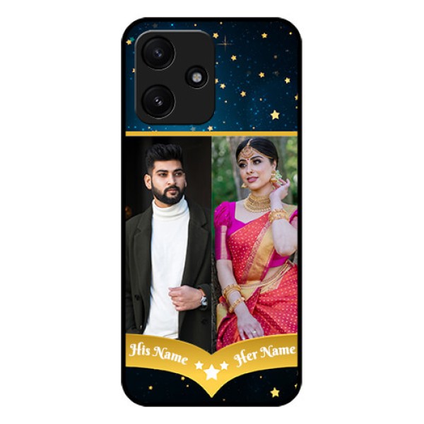 Xiaomi Redmi 12 5G Custom Glass Phone Case - Galaxy Stars Backdrop Design