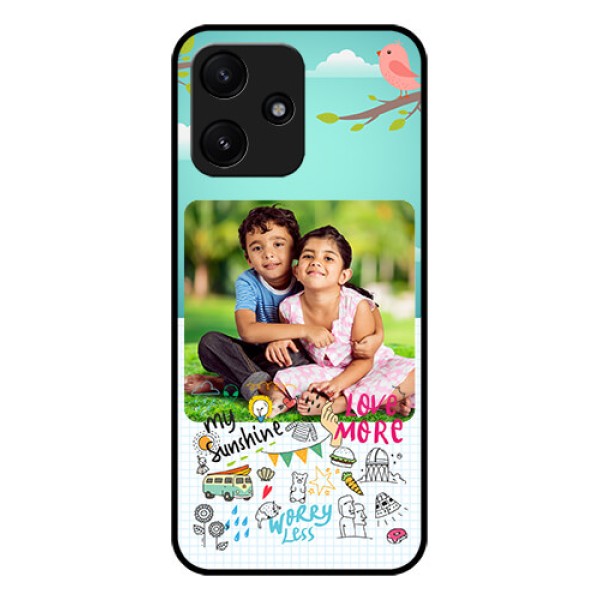 Xiaomi Redmi 12 5G Photo Printing on Glass Case - Doodle love Design