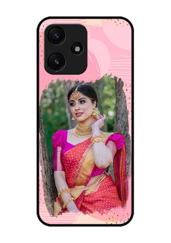 Xiaomi Redmi 12 5G Personalized Glass Phone Case - Gold Glitter Splash Design