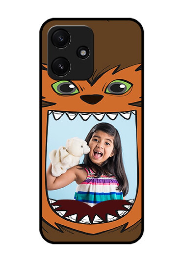 Xiaomi Redmi 12 5G Photo Printing on Glass Case - Owl Monster Back Case Design