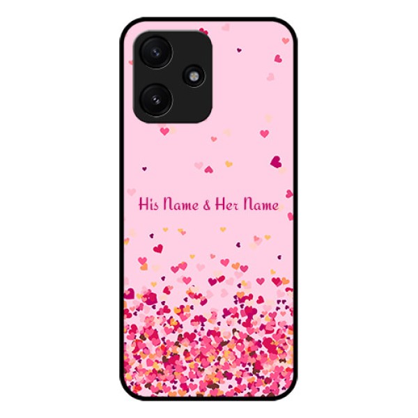Xiaomi Redmi 12 5G Photo Printing on Glass Case - Floating Hearts Design