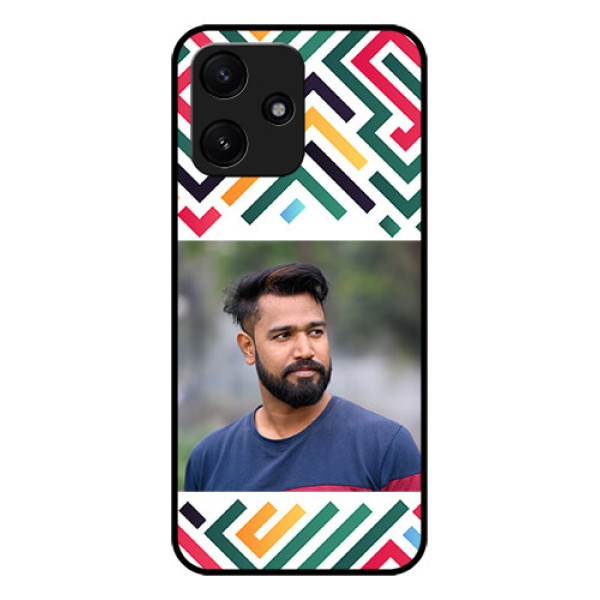 Xiaomi Redmi 12 5G Personalized Glass Phone Case - Colorful Maze Pattern Design