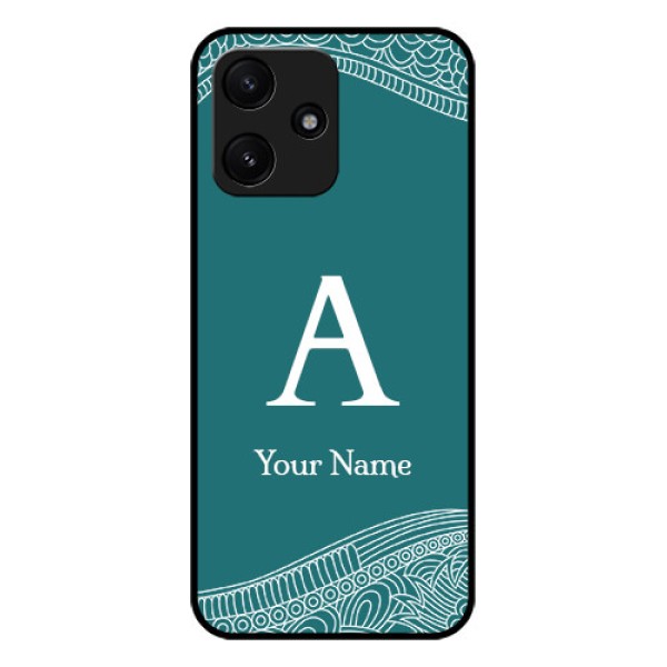 Xiaomi Redmi 12 5G Personalized Glass Phone Case - line art pattern with custom name Design Xiaomi Redmi 12 5G Personalized Glass Phone Case - line art pattern with custom name Design