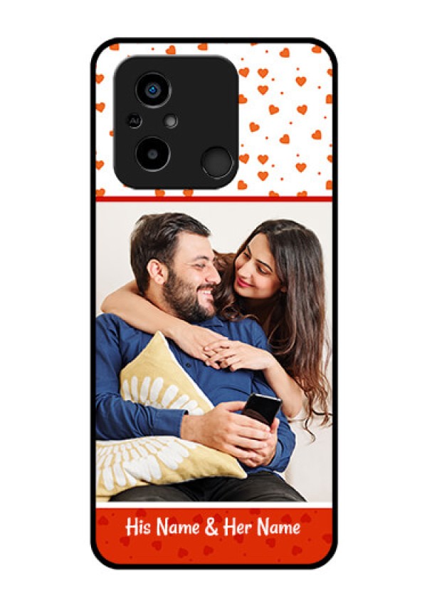 Xiaomi Redmi 12C Custom Glass Phone Case - Orange Love Symbol Design