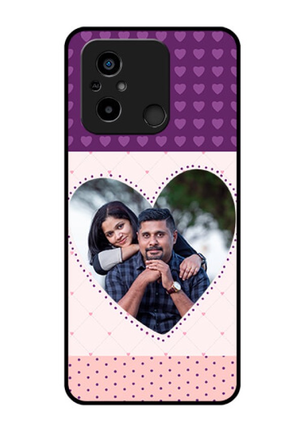 Xiaomi Redmi 12C Custom Glass Phone Case - Violet Love Dots Design