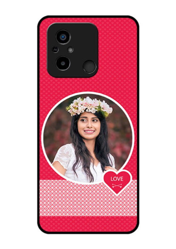 Xiaomi Redmi 12C Personalised Glass Phone Case - Pink Pattern Design