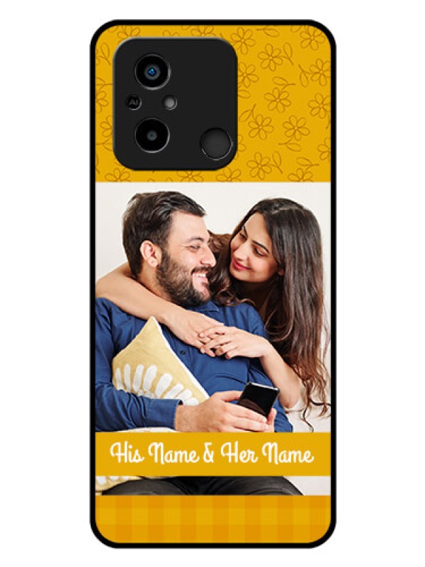 Custom Xiaomi Redmi 12C Custom Glass Mobile Case - Yellow Floral Design