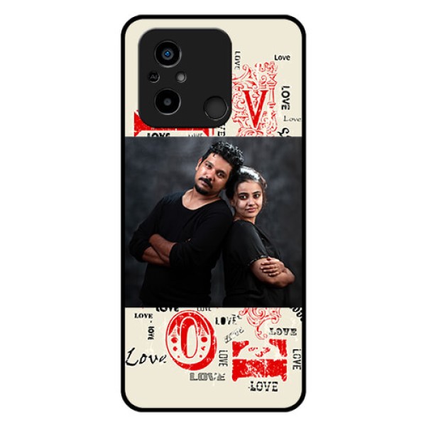 Xiaomi Redmi 12C Photo Printing on Glass Case - Trendy Love Design Case