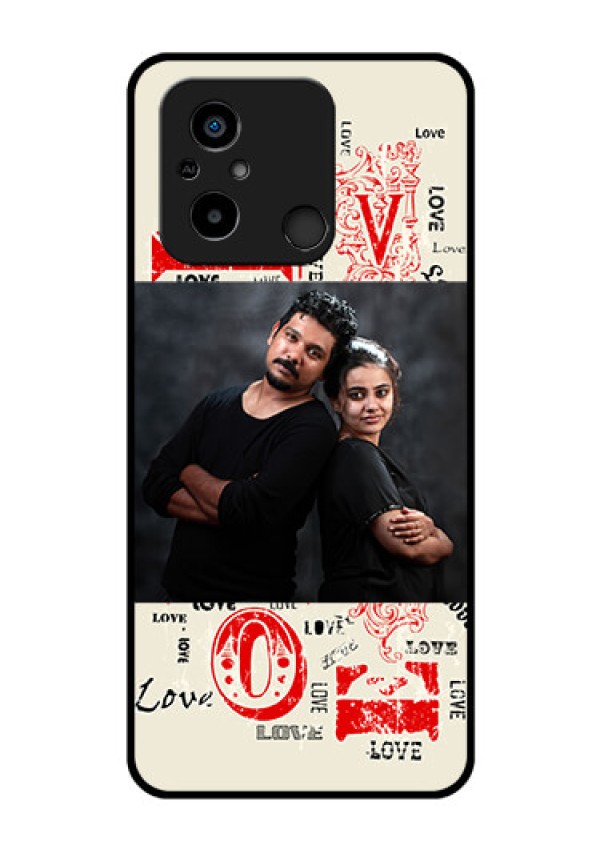 Xiaomi Redmi 12C Photo Printing on Glass Case - Trendy Love Design Case