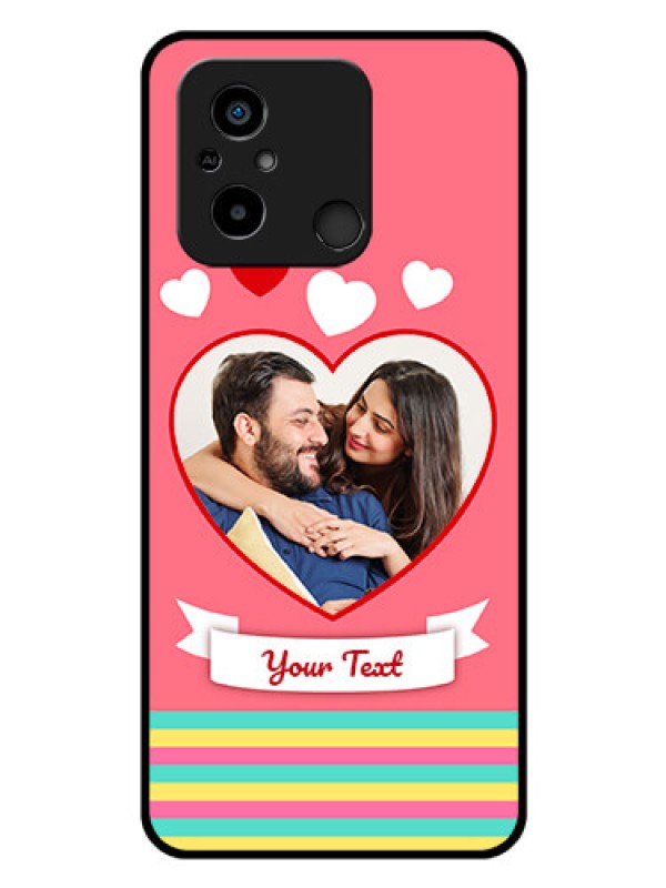Custom Xiaomi Redmi 12C Photo Printing on Glass Case - Love Doodle Design
