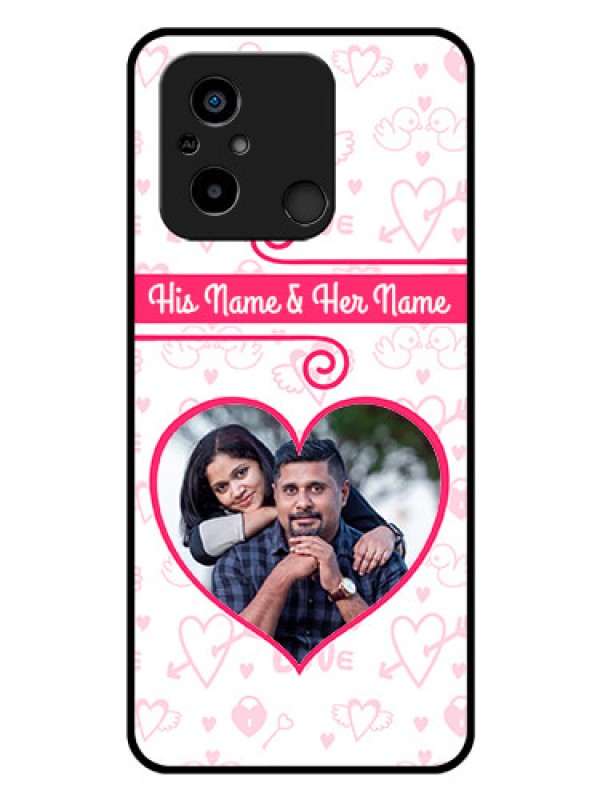 Custom Xiaomi Redmi 12C Personalized Glass Phone Case - Heart Shape Love Design