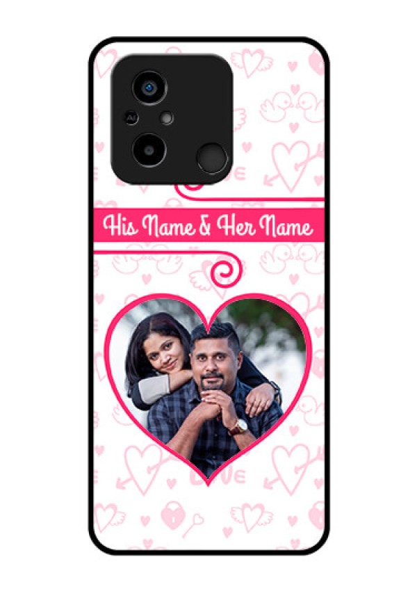 Xiaomi Redmi 12C Personalized Glass Phone Case - Heart Shape Love Design