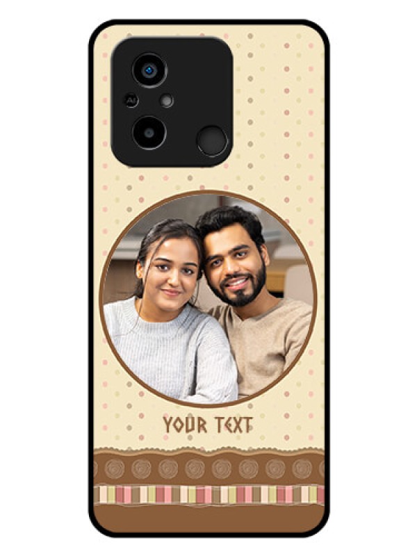 Custom Xiaomi Redmi 12C Custom Glass Mobile Case - Brown Dotted Mobile Case Design