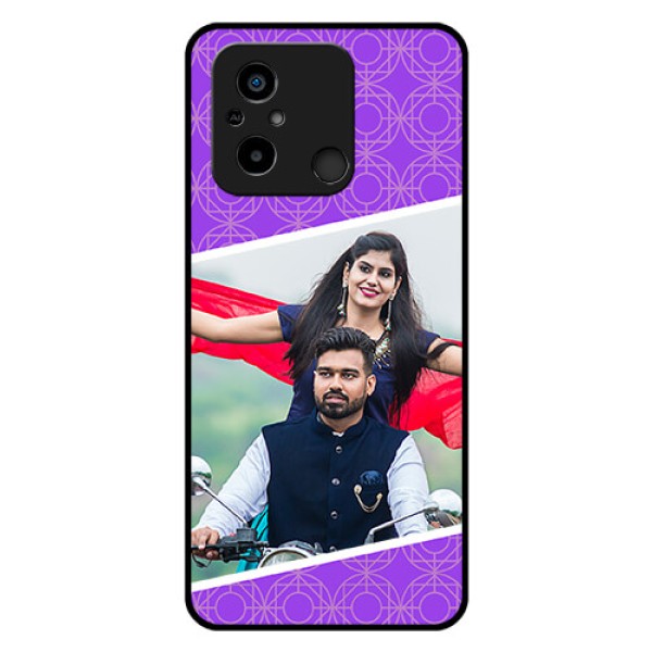 Xiaomi Redmi 12C Custom Glass Phone Case - Violet Pattern Design