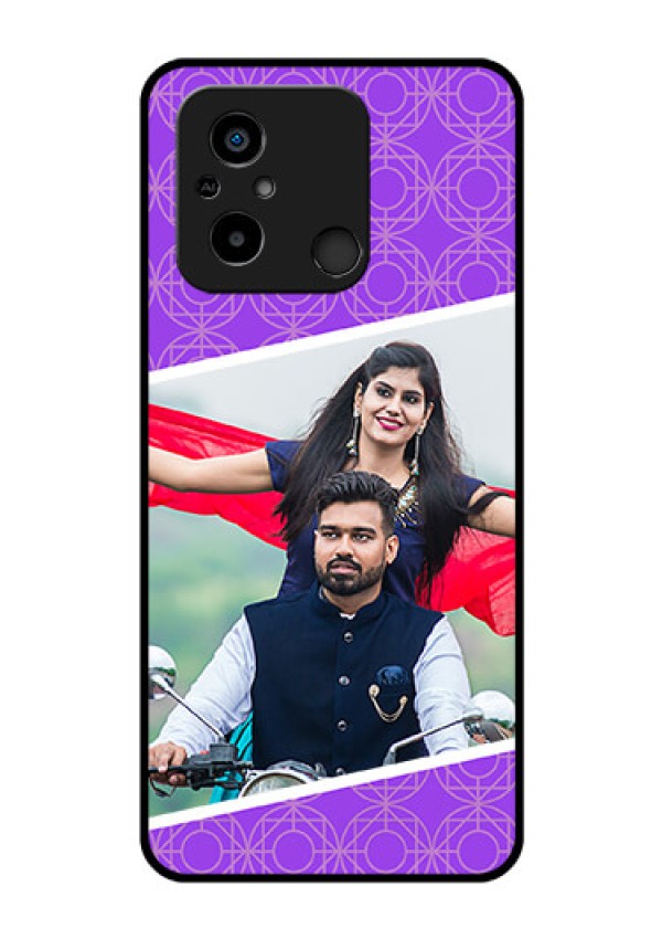 Xiaomi Redmi 12C Custom Glass Phone Case - Violet Pattern Design