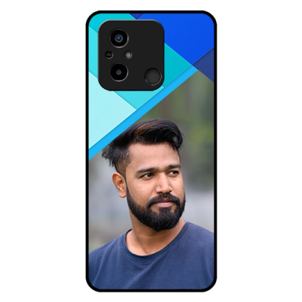Xiaomi Redmi 12C Custom Glass Phone Case - Blue Pattern Design Xiaomi Redmi 12C Custom Glass Phone Case - Blue Pattern Design