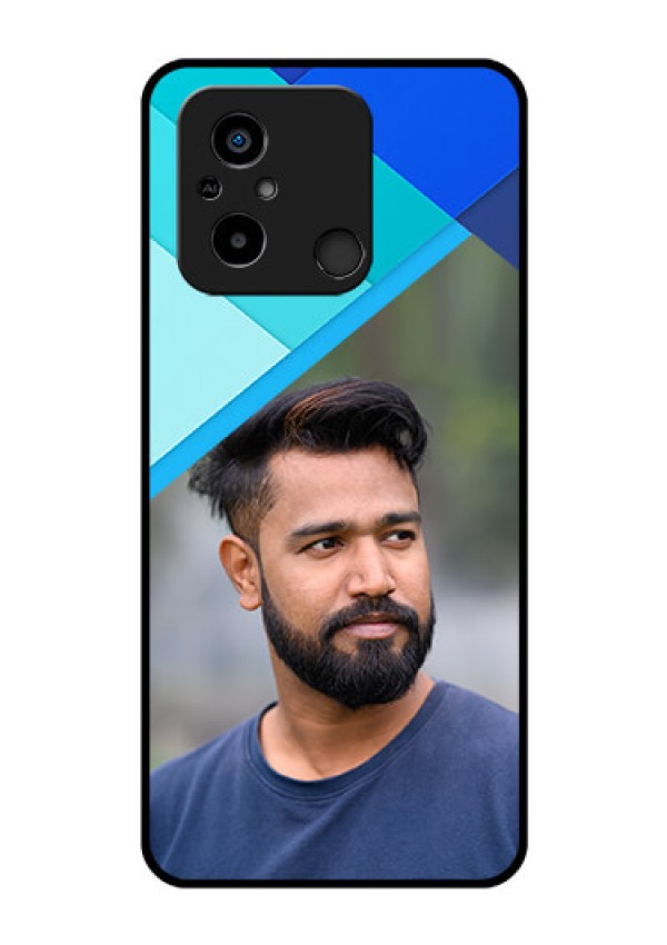 Xiaomi Redmi 12C Custom Glass Phone Case - Blue Pattern Design