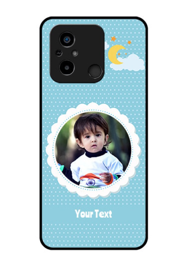 Xiaomi Redmi 12C Personalised Glass Phone Case - Violet Pattern Design