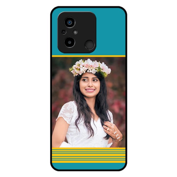 Xiaomi Redmi 12C Custom Glass Phone Case - Yellow & Blue Design