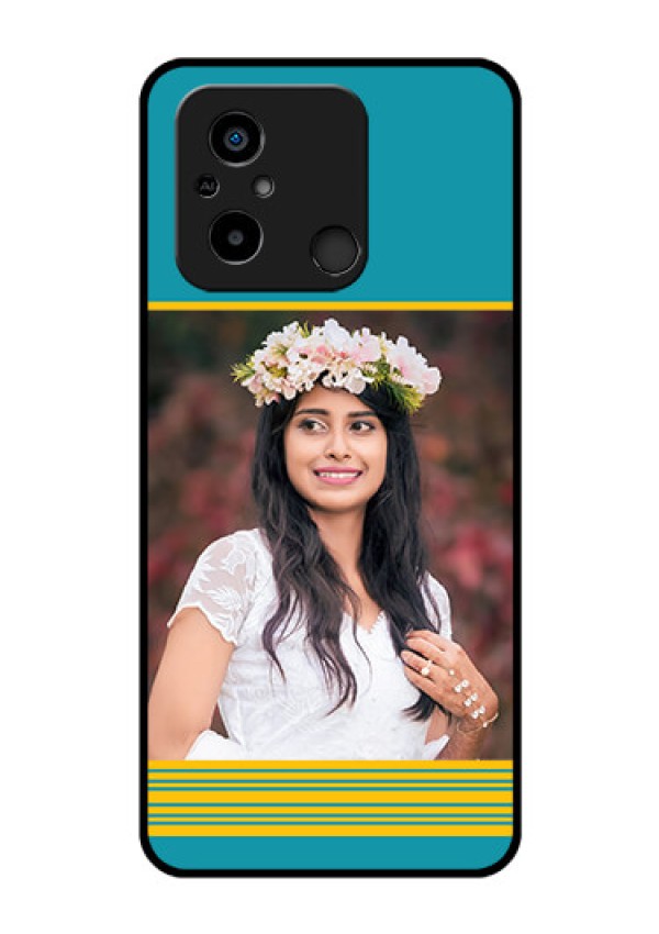 Xiaomi Redmi 12C Custom Glass Phone Case - Yellow & Blue Design