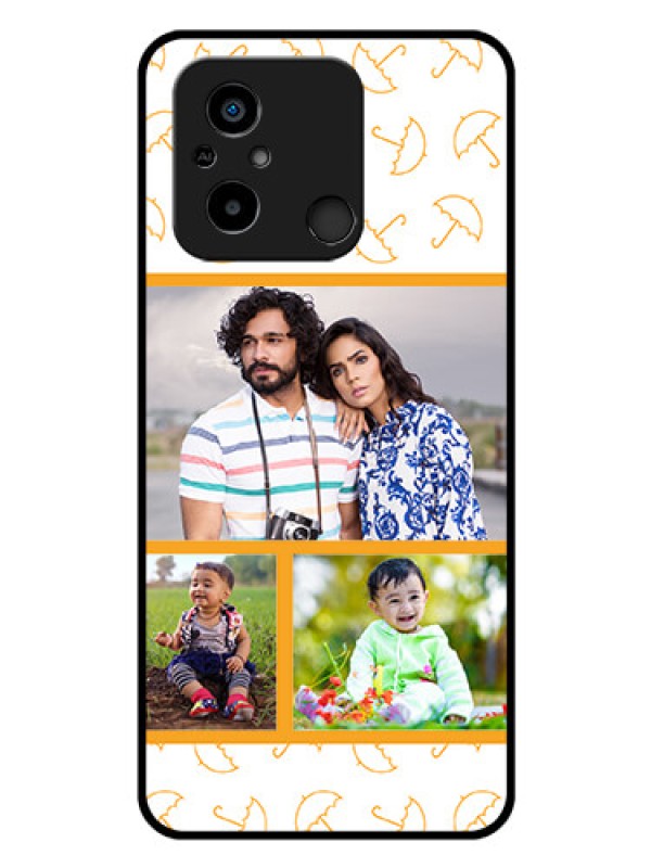 Custom Xiaomi Redmi 12C Custom Glass Mobile Case - Yellow Pattern Design