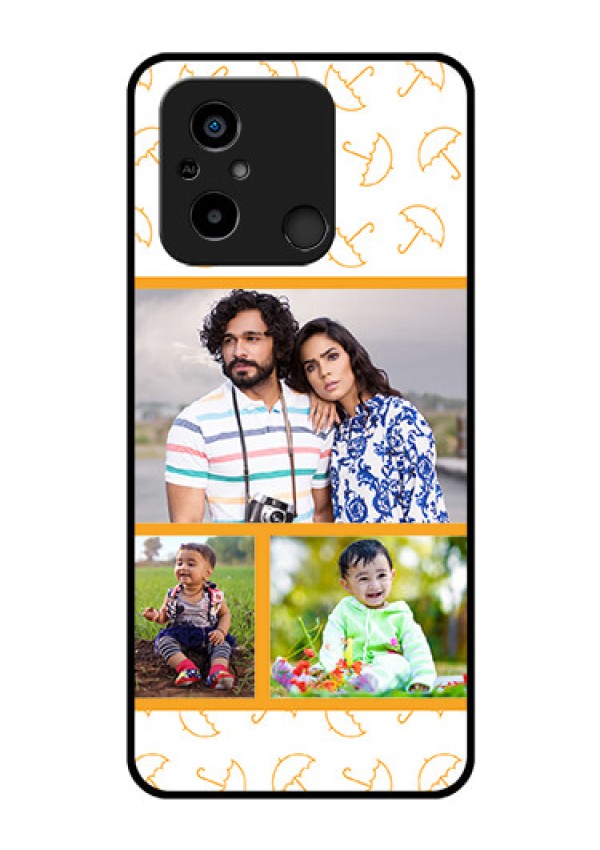 Xiaomi Redmi 12C Custom Glass Mobile Case - Yellow Pattern Design