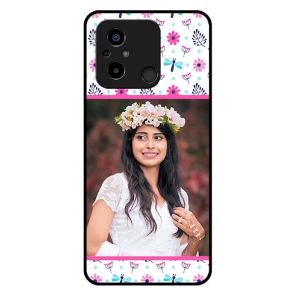 Xiaomi Redmi 12C Photo Printing on Glass Case - Colorful Flower Design Xiaomi Redmi 12C Photo Printing on Glass Case - Colorful Flower Design