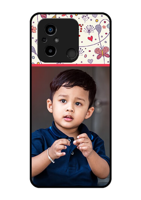 Xiaomi Redmi 12C Custom Glass Mobile Case - Premium Floral Design
