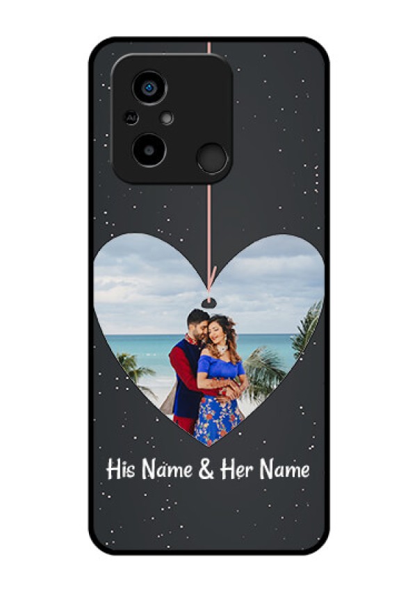 Xiaomi Redmi 12C Custom Glass Phone Case - Hanging Heart Design