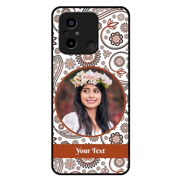 Xiaomi Redmi 12C Custom Glass Mobile Case - Abstract Flower Design Xiaomi Redmi 12C Custom Glass Mobile Case - Abstract Flower Design