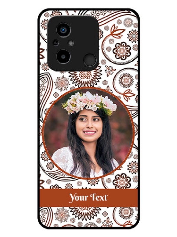 Custom Xiaomi Redmi 12C Custom Glass Mobile Case - Abstract Flower Design