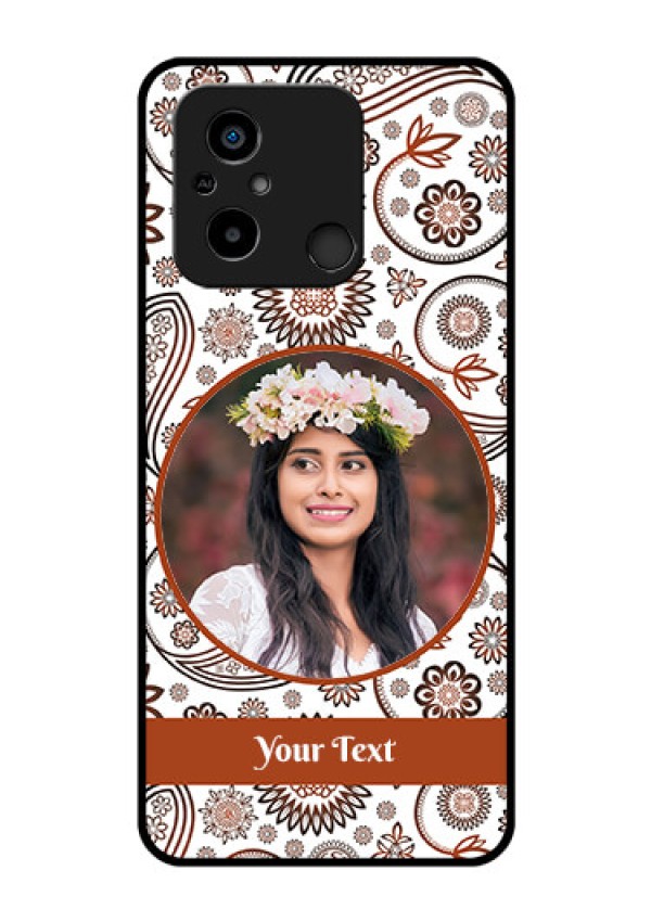 Xiaomi Redmi 12C Custom Glass Mobile Case - Abstract Flower Design