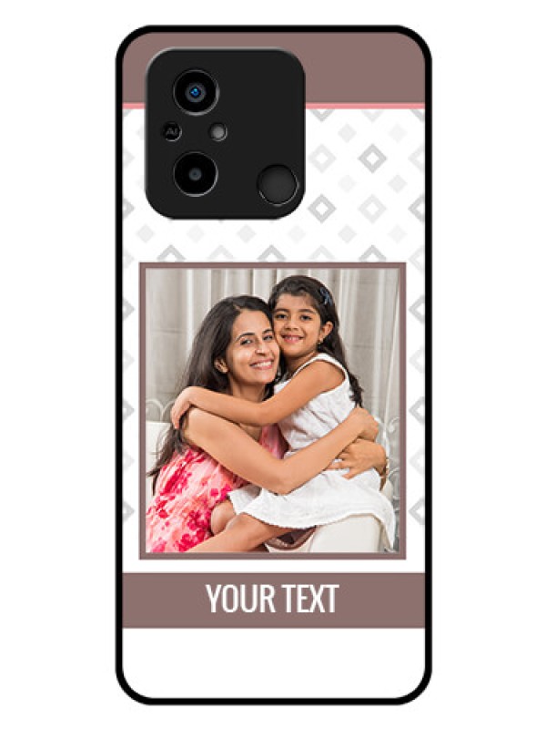 Custom Xiaomi Redmi 12C Photo Printing on Glass Case - Simple Diamond Design