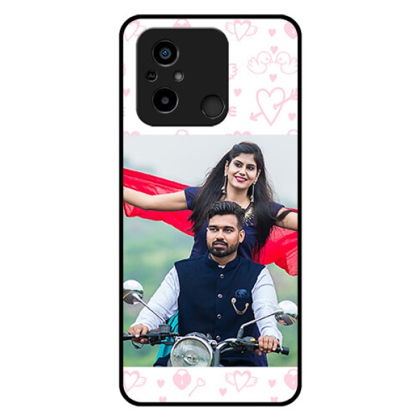 Xiaomi Redmi 12C Custom Glass Mobile Case - Pink Flying Heart Design Xiaomi Redmi 12C Custom Glass Mobile Case - Pink Flying Heart Design