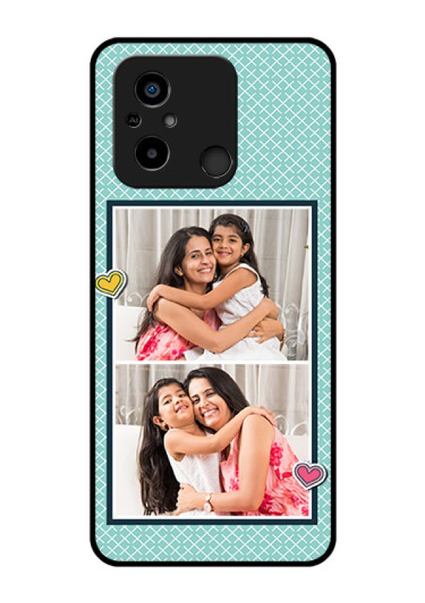 Xiaomi Redmi 12C Custom Glass Phone Case - 2 Image Holder with Pattern Design