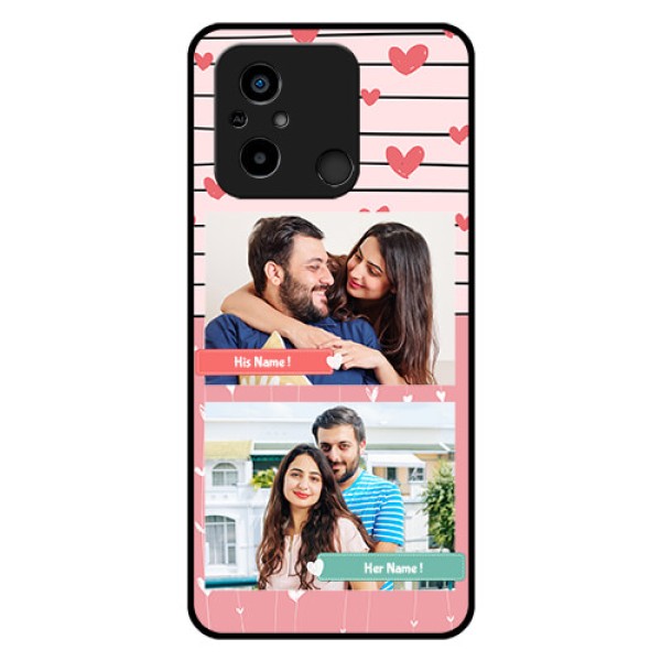 Xiaomi Redmi 12C Custom Glass Mobile Case - Photo with Heart Design Xiaomi Redmi 12C Custom Glass Mobile Case - Photo with Heart Design