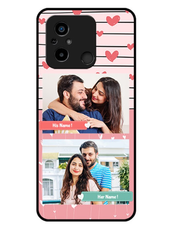 Custom Xiaomi Redmi 12C Custom Glass Mobile Case - Photo with Heart Design