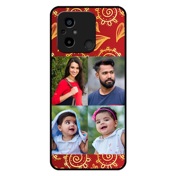 Xiaomi Redmi 12C Photo Printing on Glass Case - 4 Image Traditional Design Xiaomi Redmi 12C Photo Printing on Glass Case - 4 Image Traditional Design