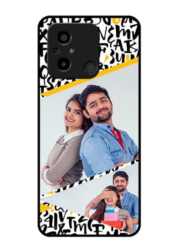 Xiaomi Redmi 12C Custom Glass Mobile Case - Letters Pattern Design