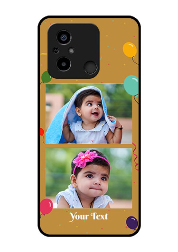 Xiaomi Redmi 12C Personalized Glass Phone Case - Image Holder with Birthday Celebrations Design