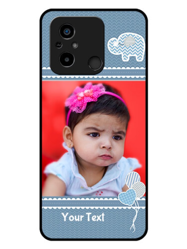 Custom Xiaomi Redmi 12C Photo Printing on Glass Case - with Kids Pattern Design